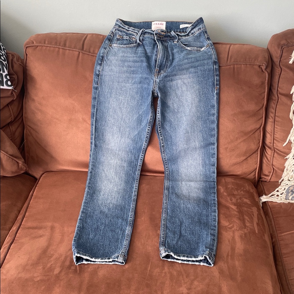 Frame Denim Straight Leg Blue Jeans